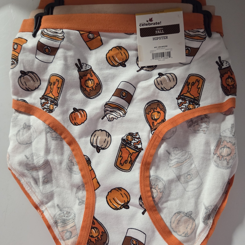 Fall Hipster Kids Underwear - Orange and White